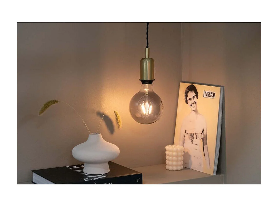 Hang verlichting hanglamp 10x10x120cm staal zwart, messing.