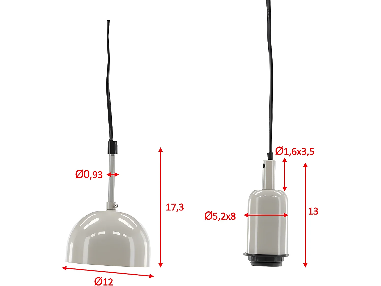 Suspension en Métal "Hang" 10cm Beige