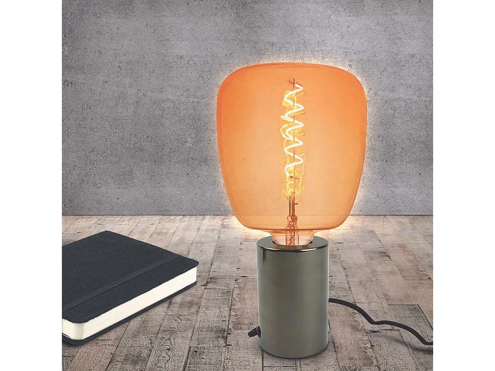 Quadratische bernsteinfarbene LED-Glühbirne 14 cm