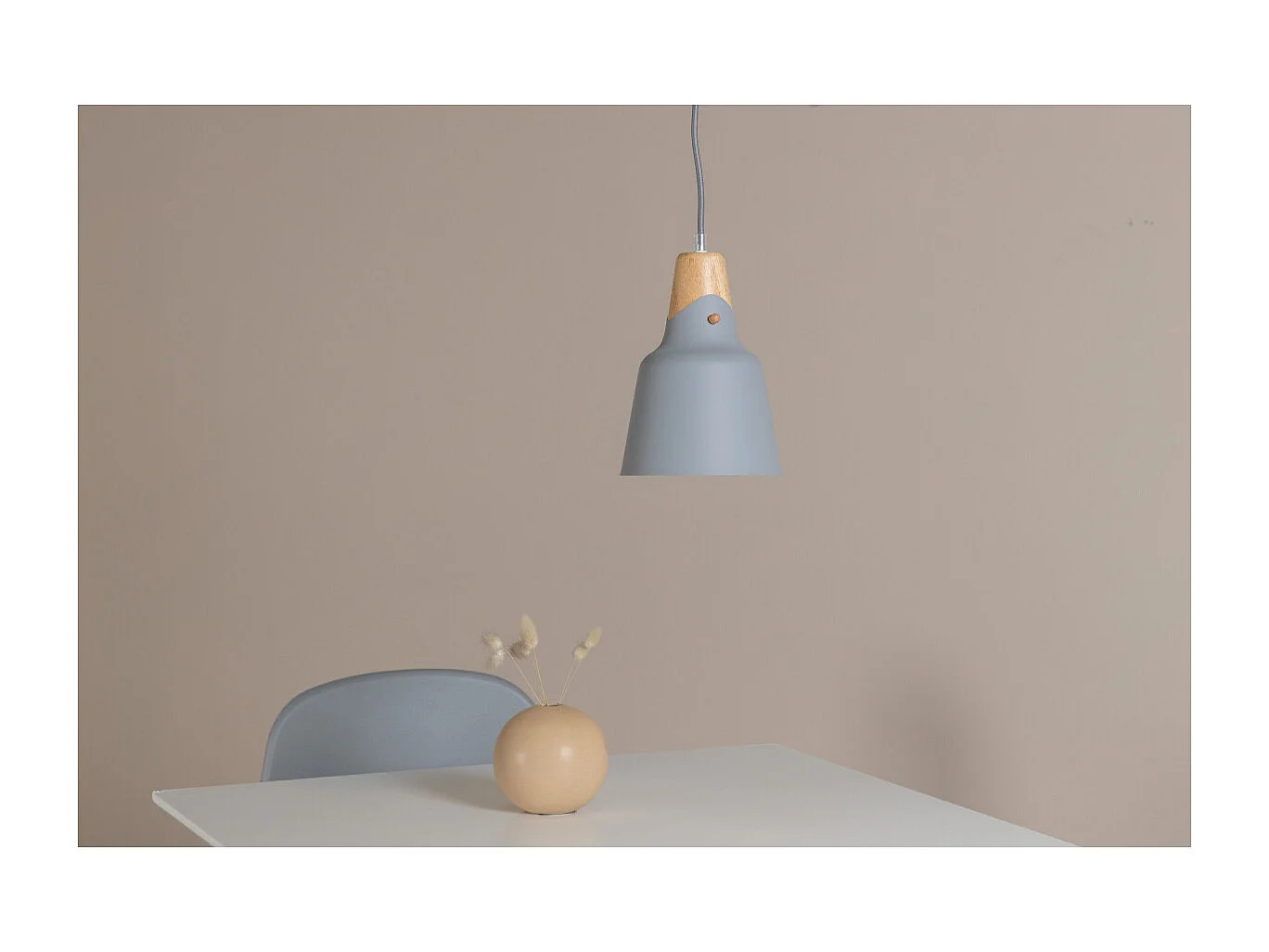 Lampe Suspension Design "Rigel" 22cm Gris Clair