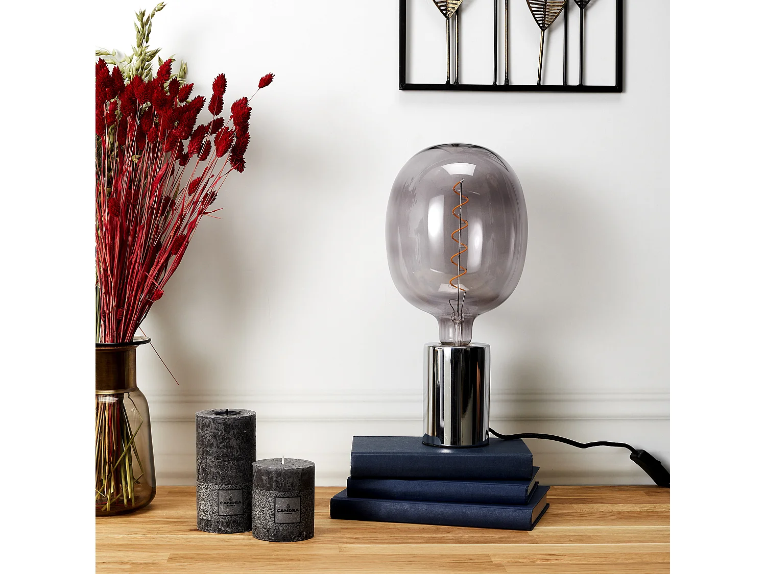 AMPOULE OVALE D180*270MM E27 SPIRAL GRIS 6W M4