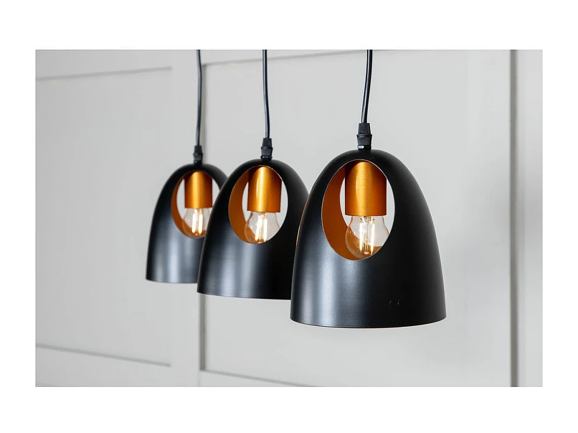 Plafonnier Design 3 Lampes "Elda" 75cm Noir