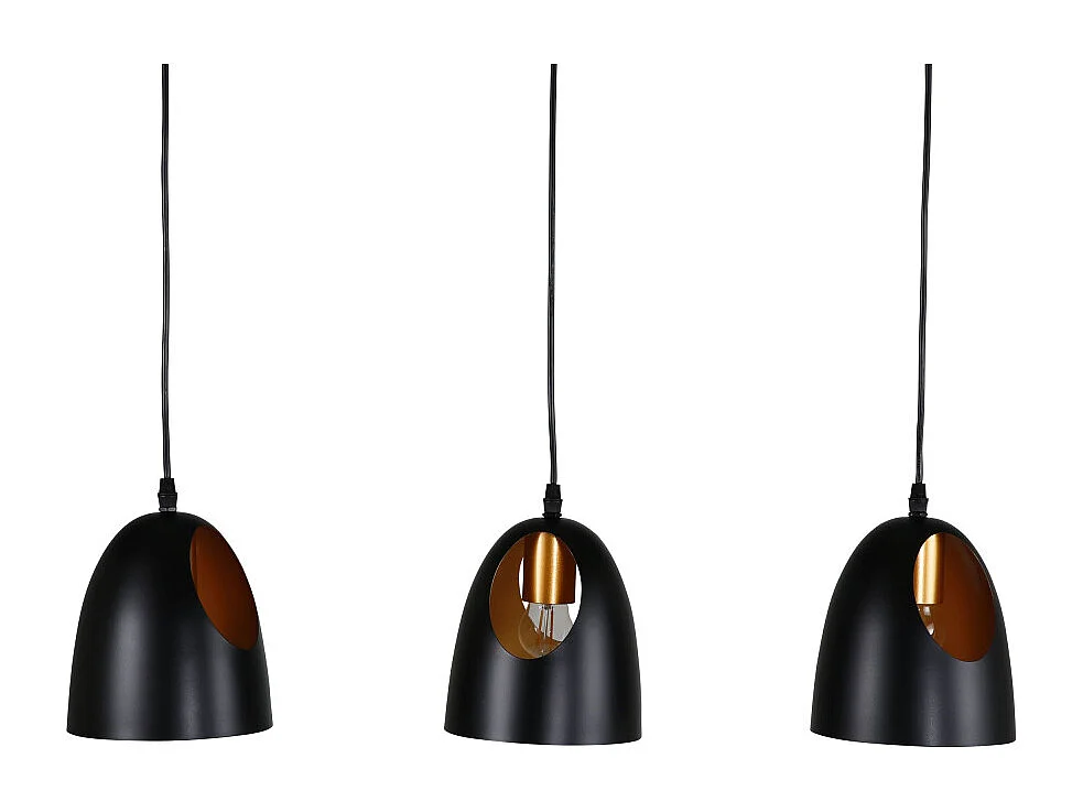 Elda verlichting hanglamp 75x16x17cm staal zwart, koper.