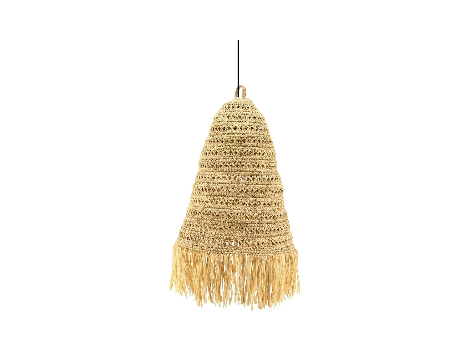 Suspension frange en raphia