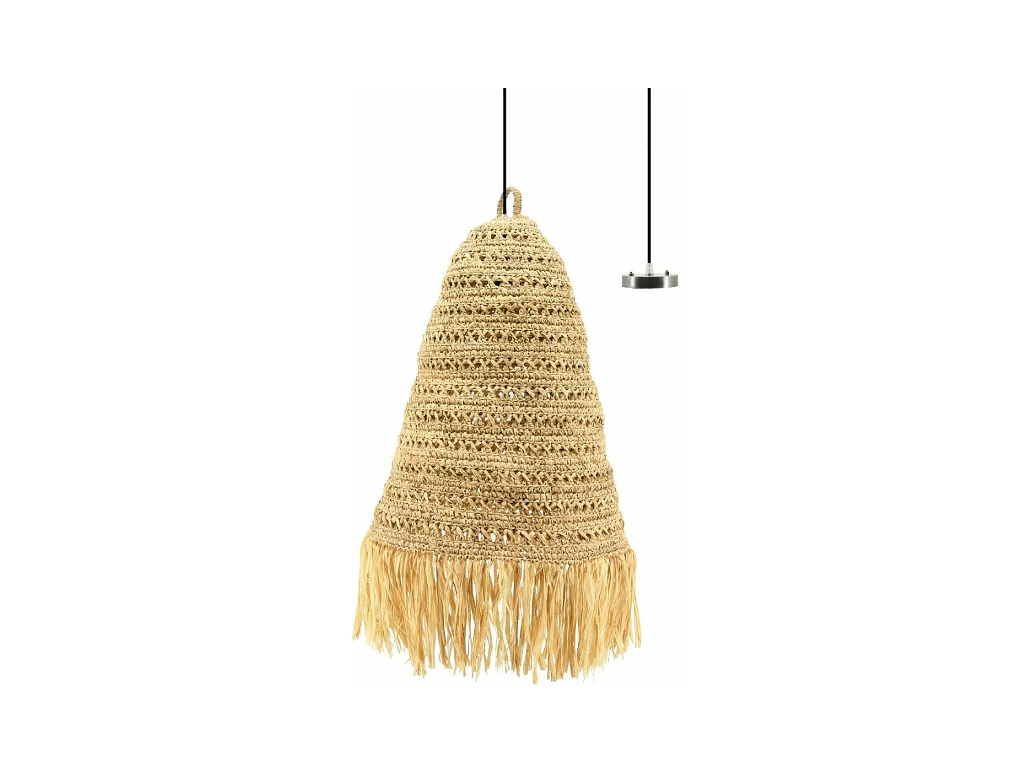 Suspension frange en raphia