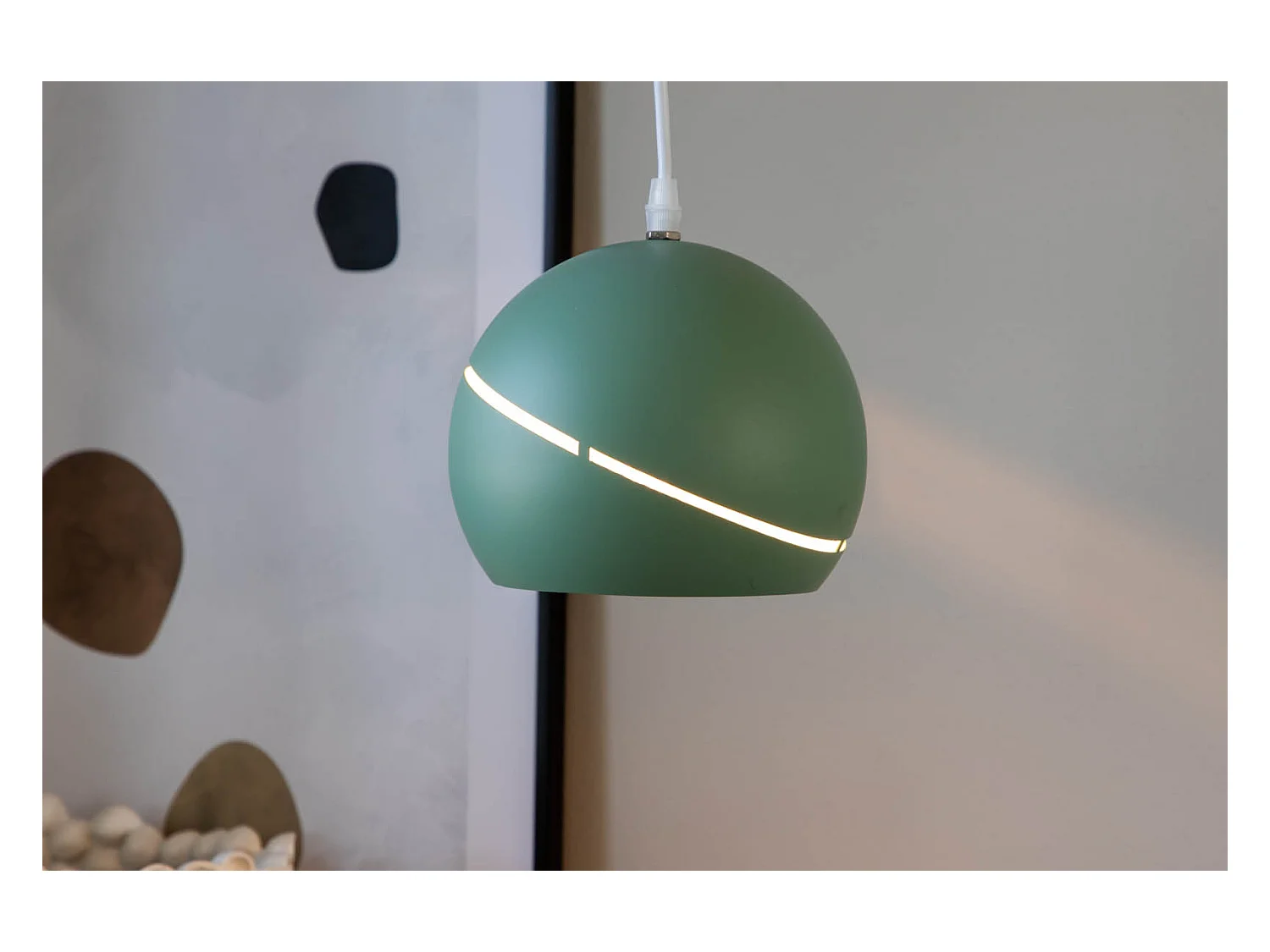 Lampe Déco Suspension "Wei" 18cm Vert