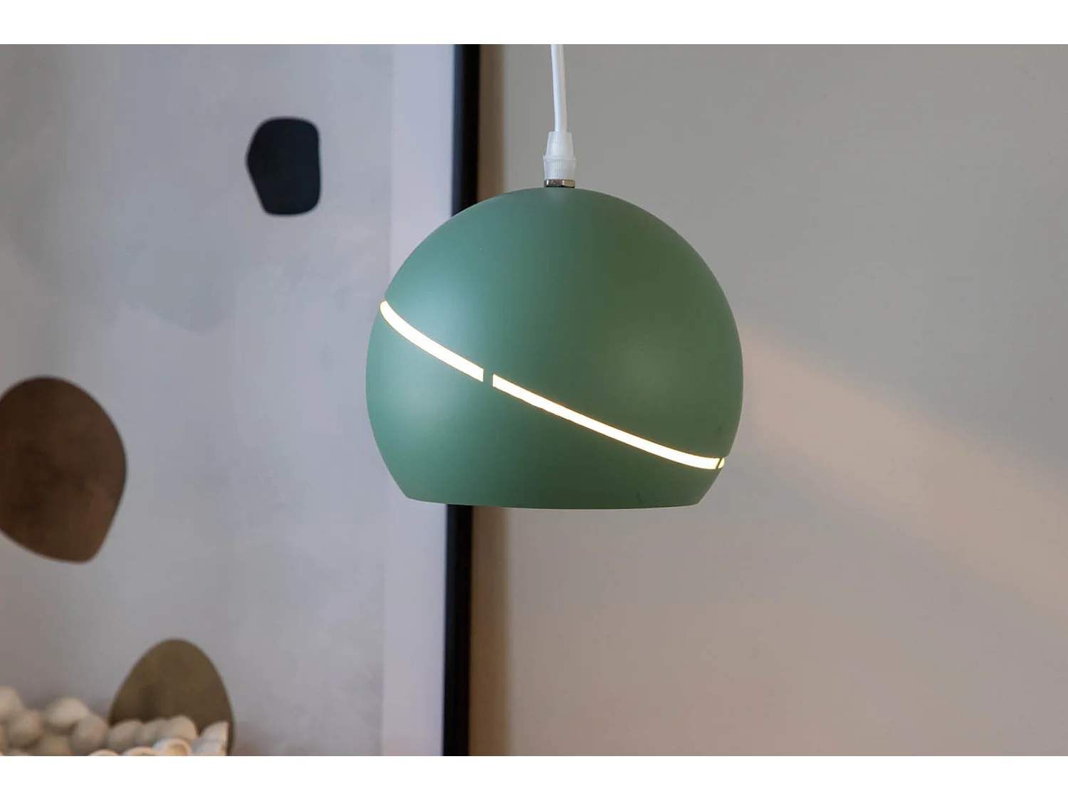 Wei verlichting hanglamp Ø18cm staal groen.