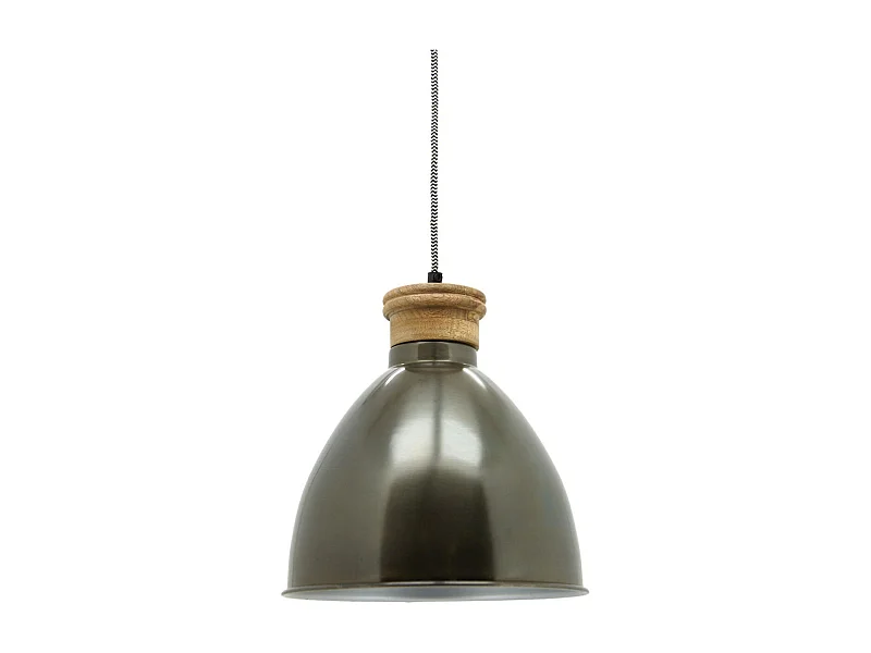 Suspension en métal et bois naturel sculpté