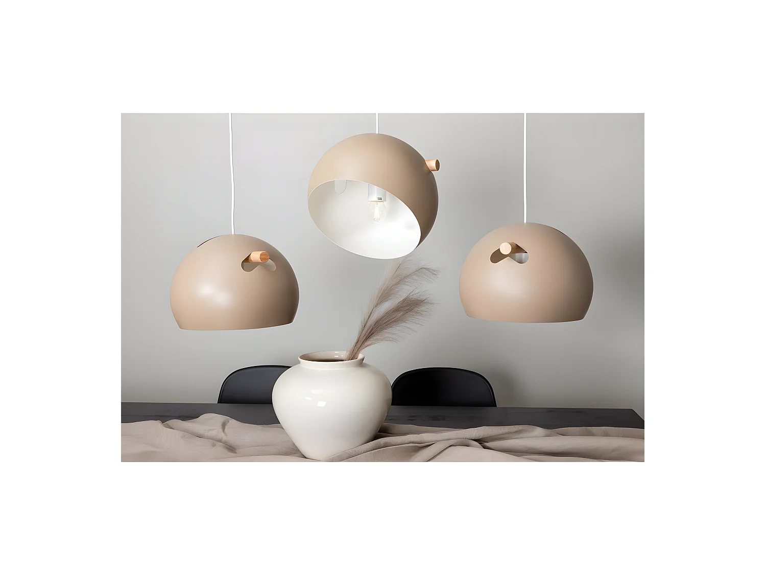 Tubbie verlichting hanglamp 97x29x22cm staal beige.
