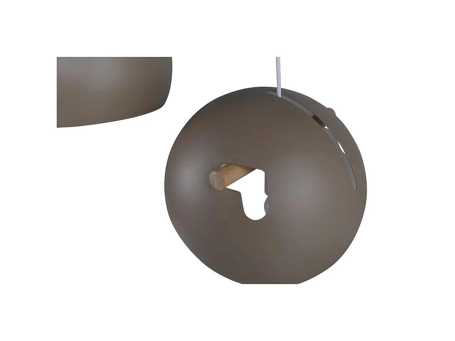 Lampe Suspension Design 3 Lampes "Tubbie" 73cm Marron