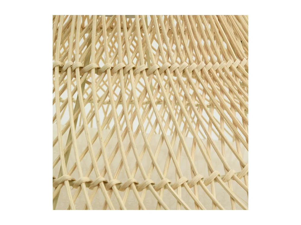 Suspension à frange en rotin naturel et métal