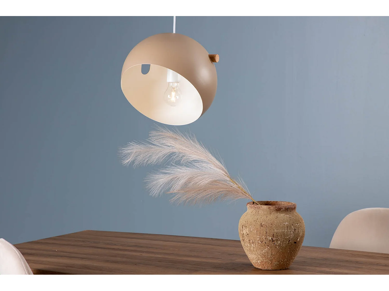 Tubbie éclairage lampe pendentif Ø29cm acier beige.