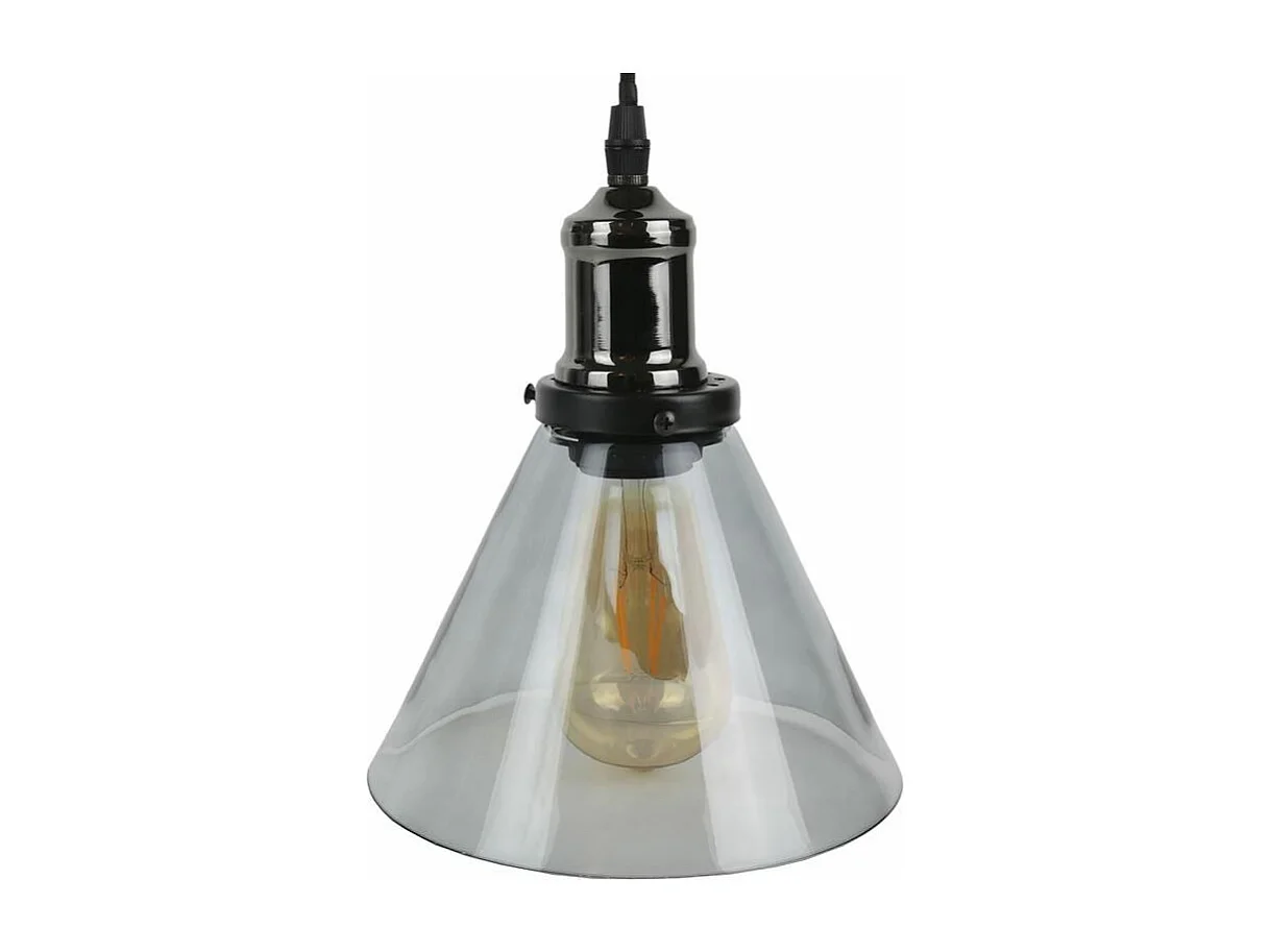 Rauchglas-Hängeleuchte Trichter Grau