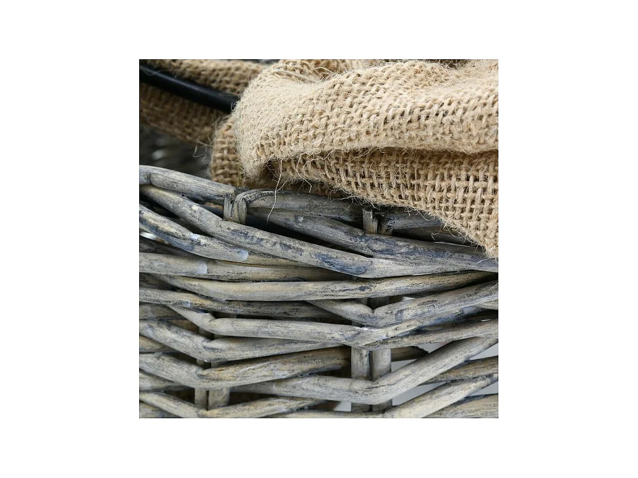 Suspension en osier gris et jute