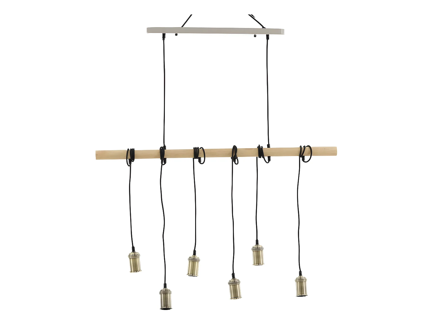 Fall verlichting hanglamp 110x4,5x144cm staal zwart, messing, hout.