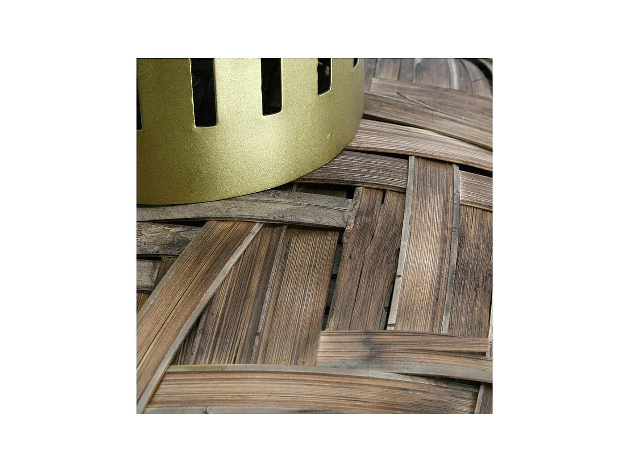 Suspension en bambou teinté et métal doré Diamètre 60 cm