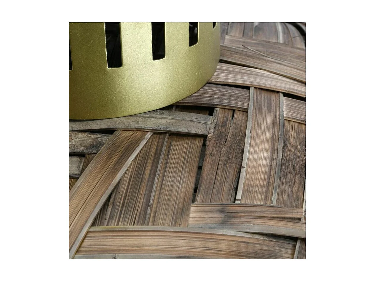 Suspension en bambou teinté et métal doré Diamètre 60 cm