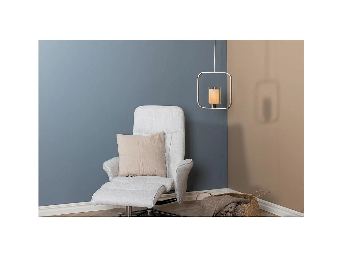 Aludra verlichting hanglamp 34x12x34cm glas, staal zilverkleur.