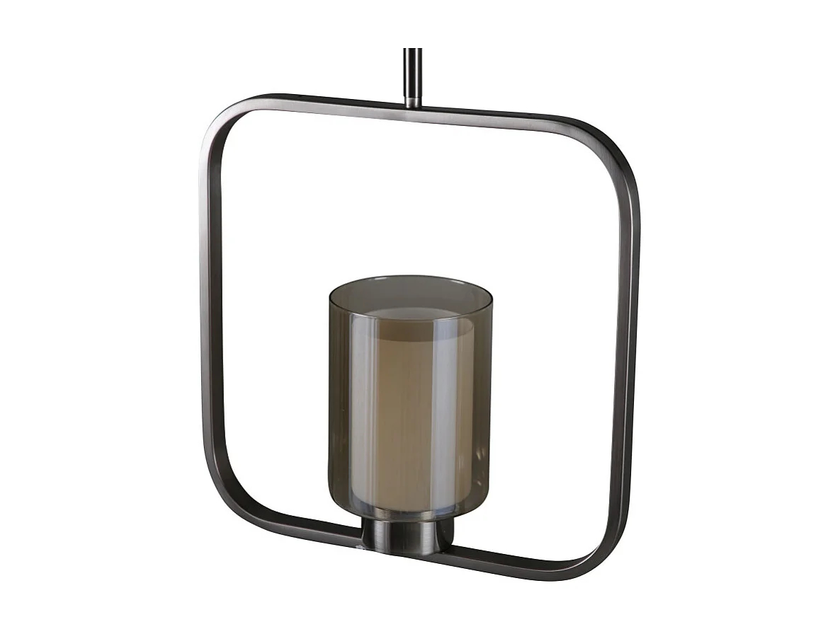 Aludra verlichting hanglamp 34x12x34cm glas, staal zilverkleur.