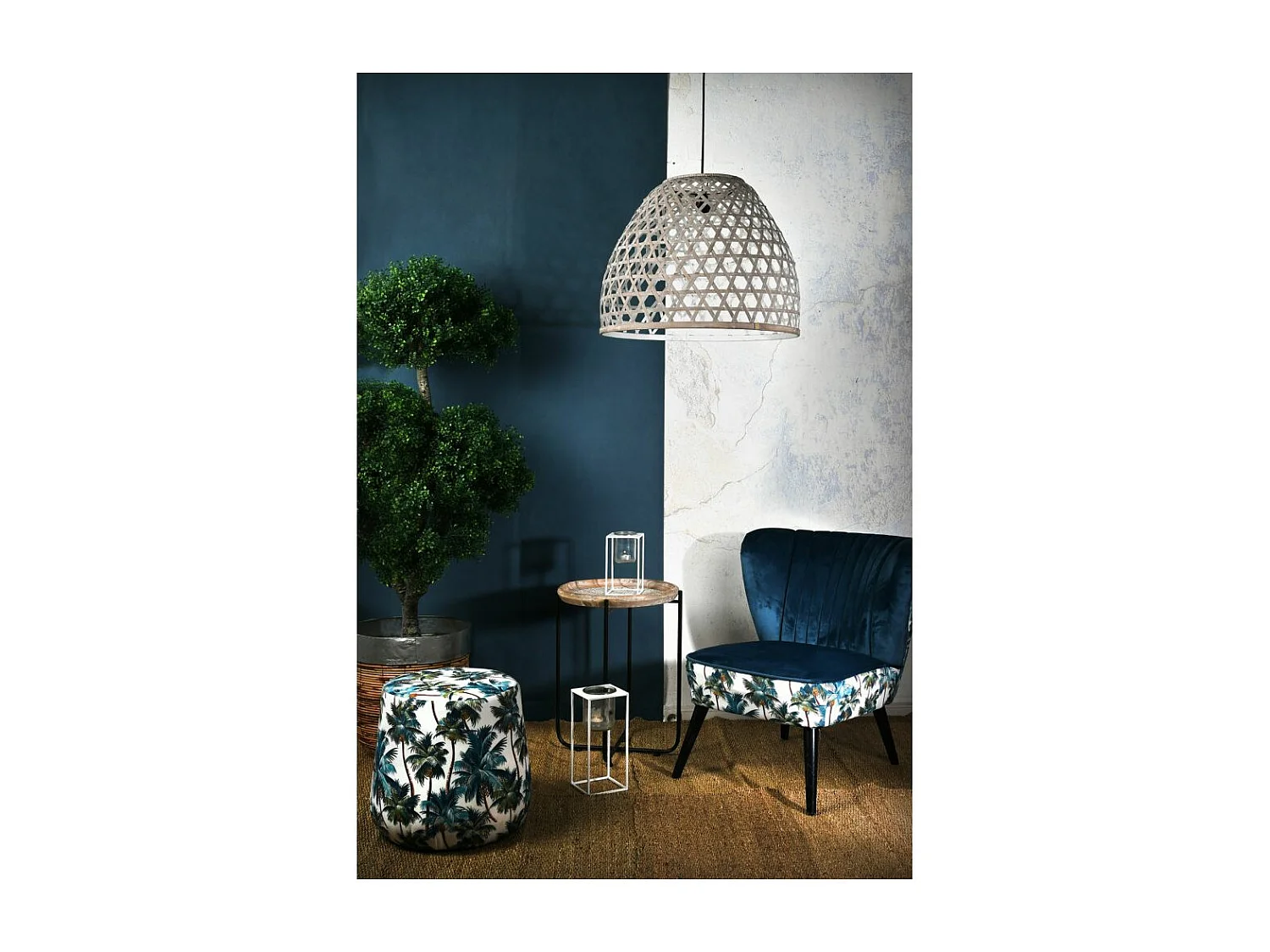 Abat-jour à suspendre en bambou