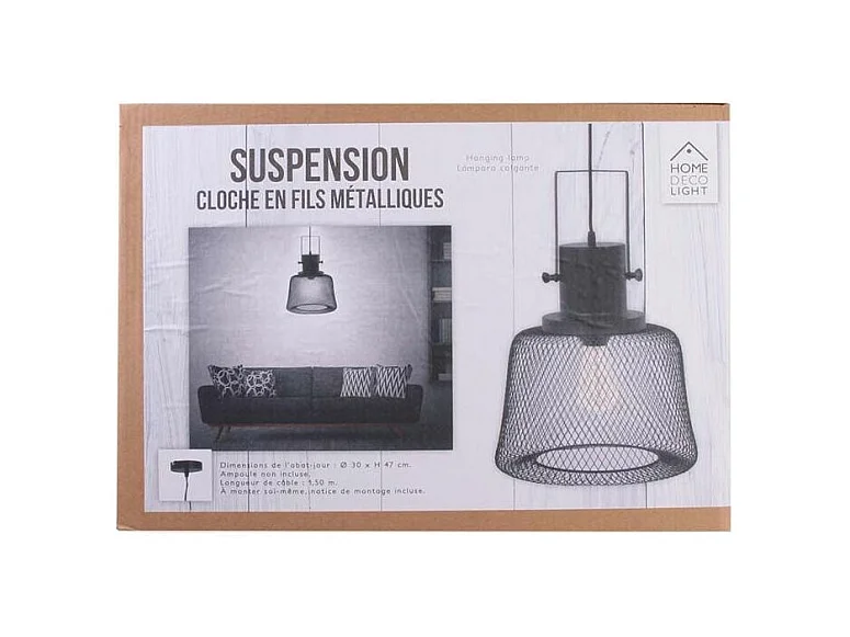 Suspension en métal cloche filaire