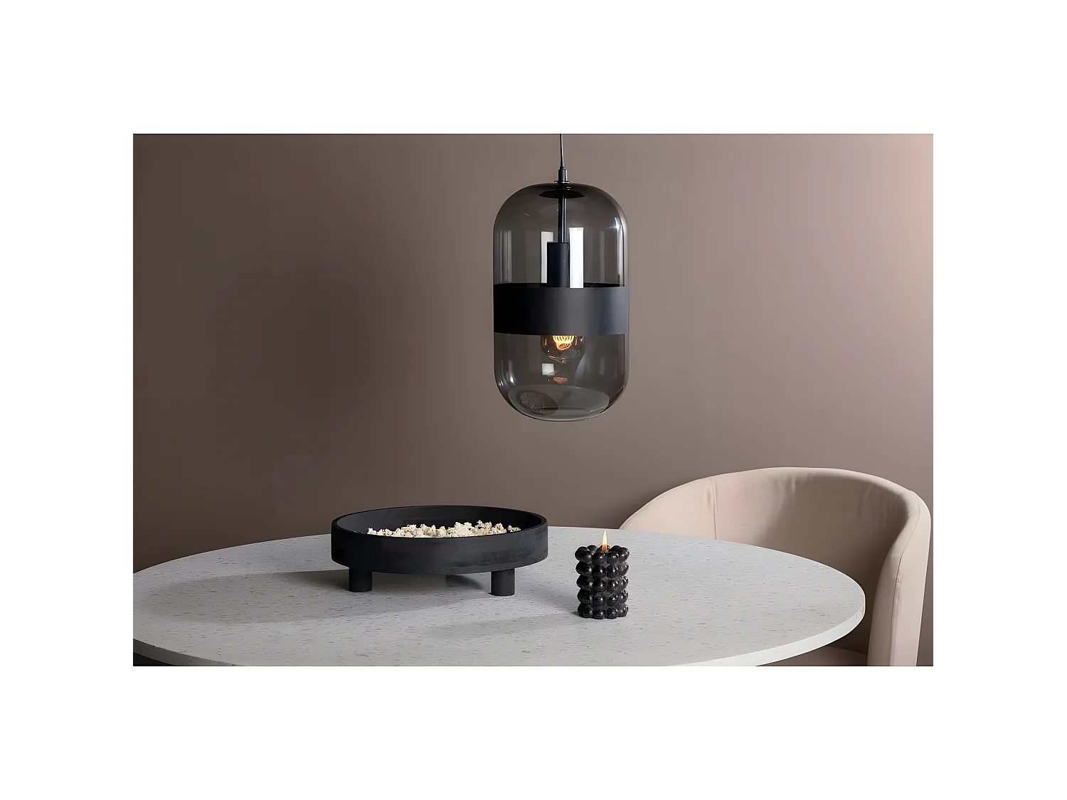 Dropp verlichting hanglamp 20x20x120cm glas zwart.