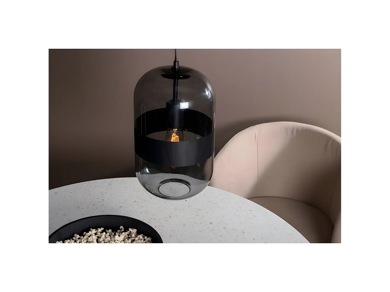 Dropp verlichting hanglamp 20x20x120cm glas zwart.