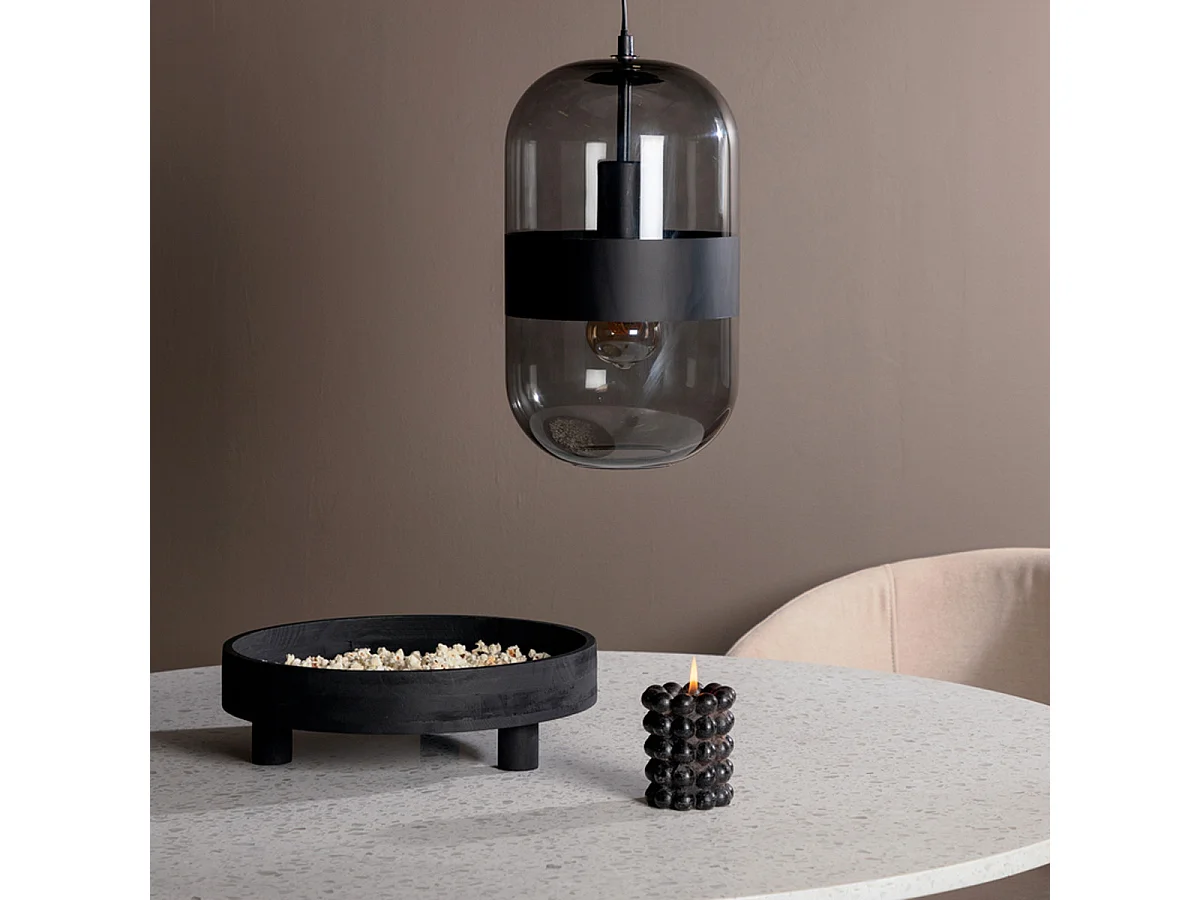 Suspension Design en Verre "Dropp" 20cm Noir