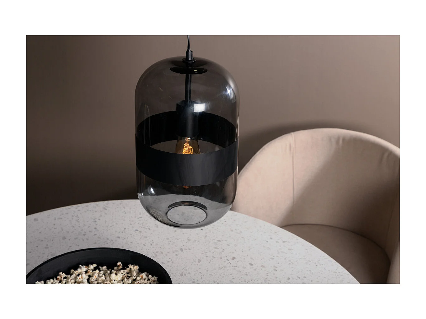 Suspension Design en Verre "Dropp" 20cm Noir