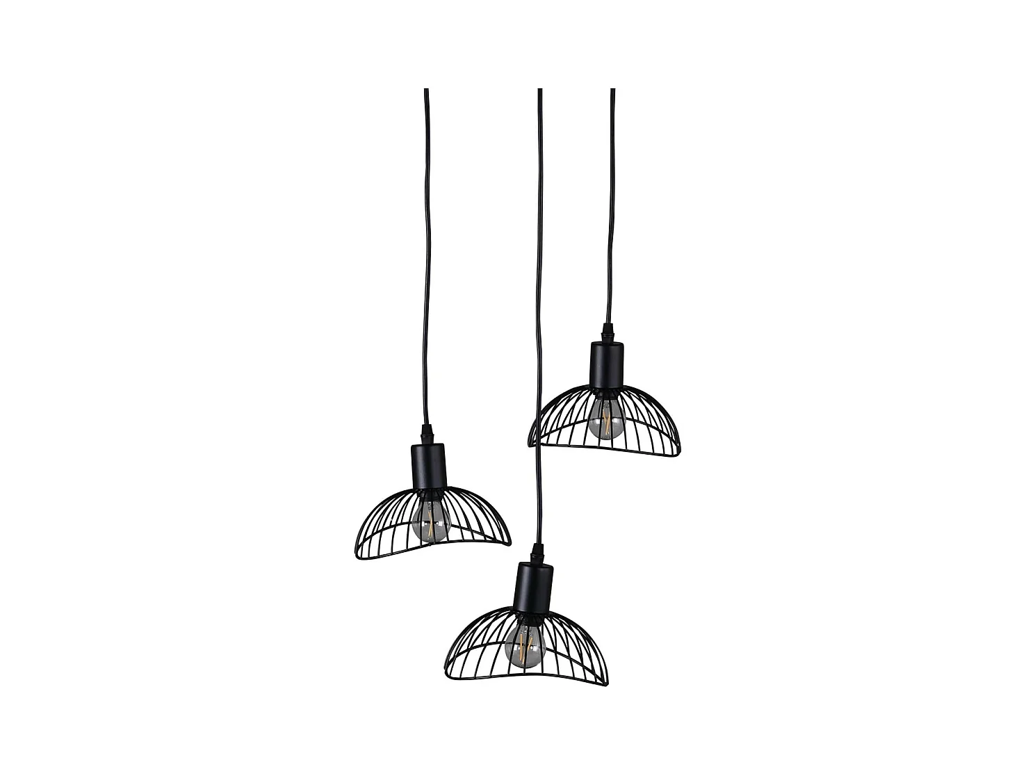 Lampe Suspension Déco 3 Lampes "Elsa" 140cm Noir