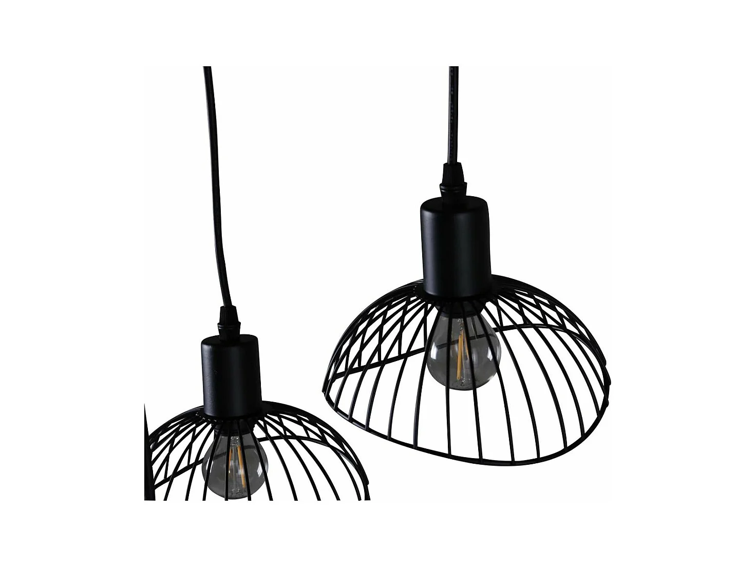 Lampe Suspension Déco 3 Lampes "Elsa" 140cm Noir
