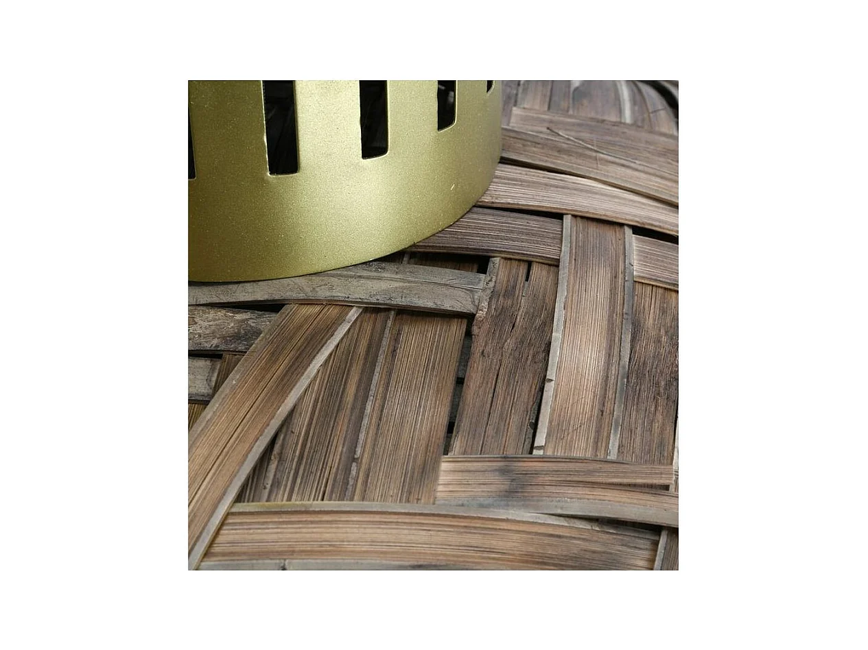 Suspension en bambou teinté et métal doré Diamètre 70 cm