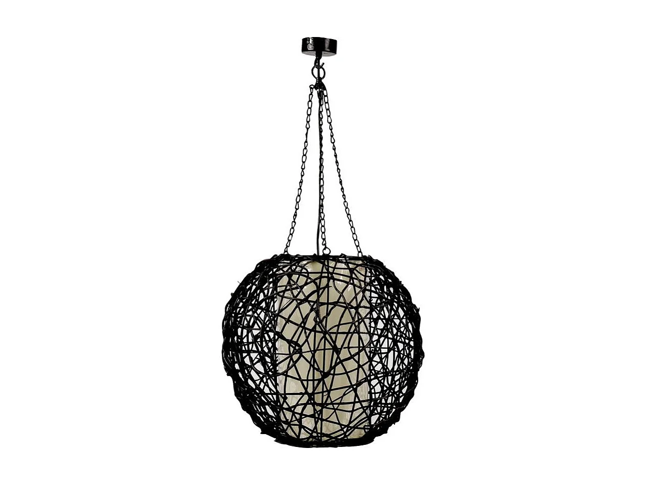 Lámpara de bola de ratán