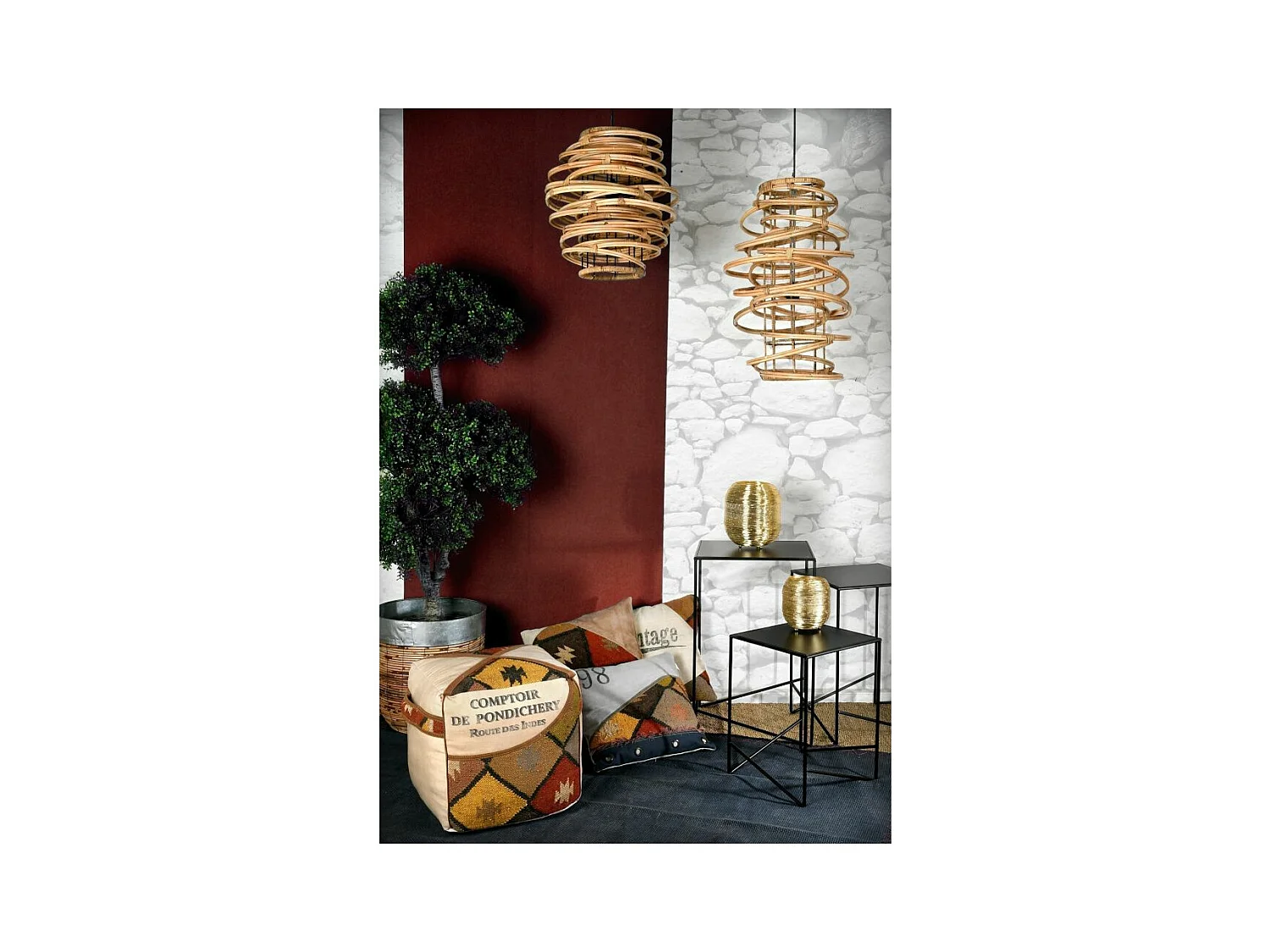 Suspension en poelet naturel Modèle 2