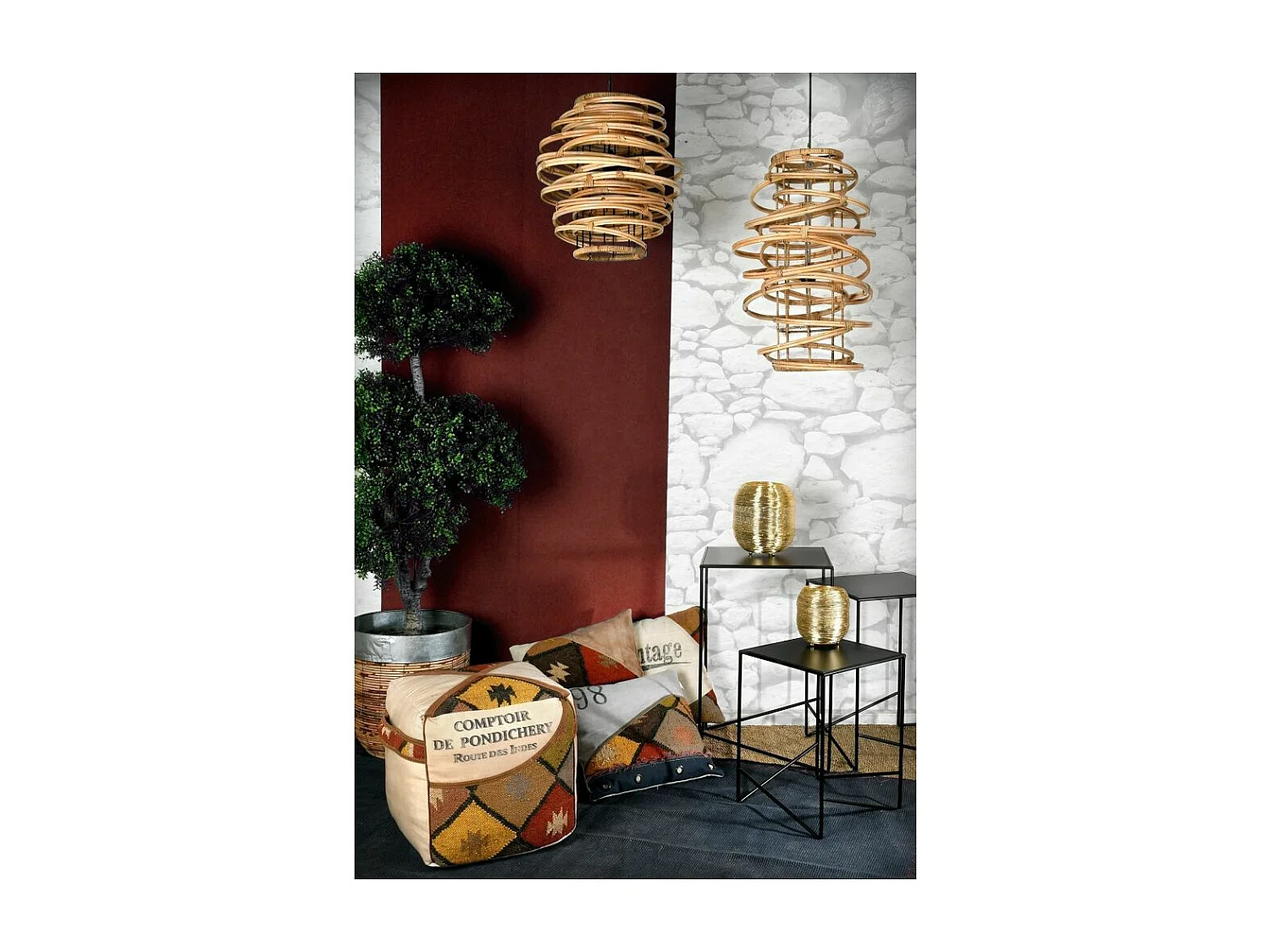 Suspension en poelet naturel Modèle 2