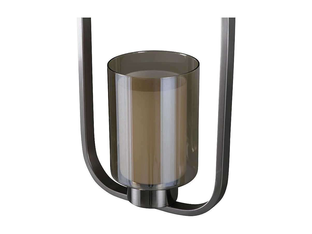 Aludra verlichting hanglamp 22x12x34cm glas, staal zilverkleur.