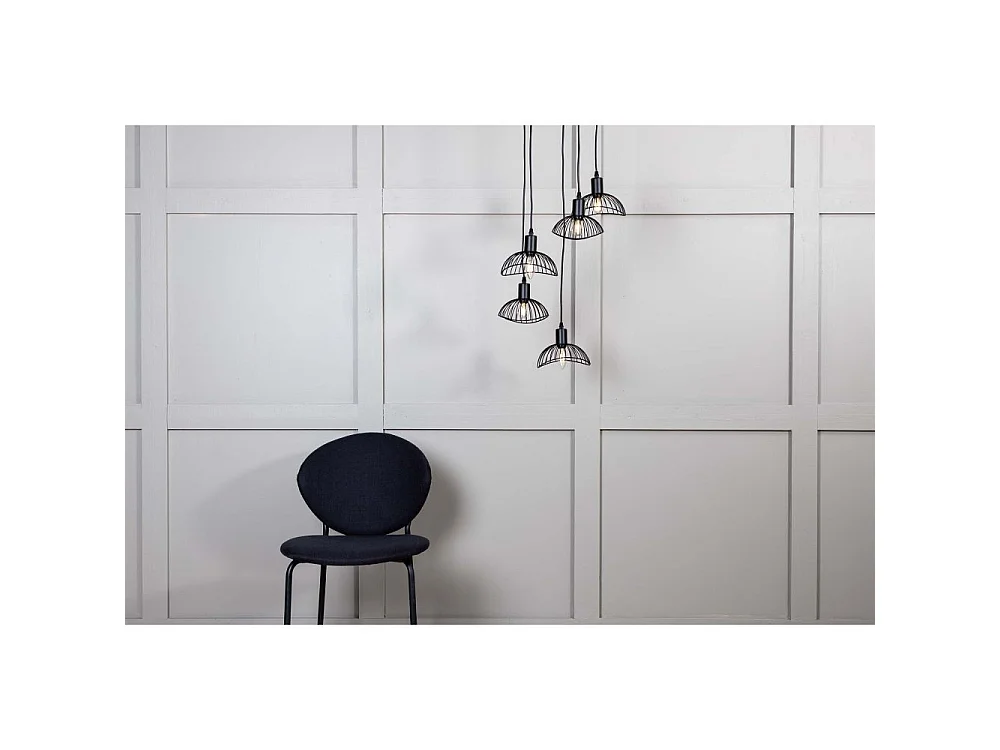 Lampe Suspension Déco 5 Lampes "Elsa" 140cm Noir