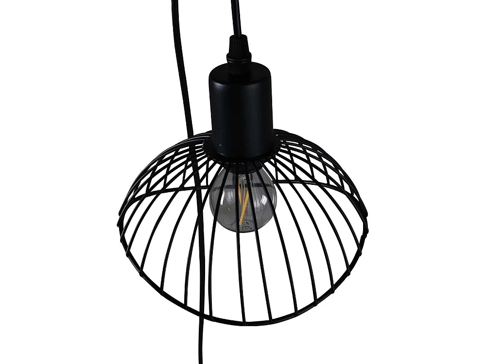 Lampe Suspension Déco 5 Lampes "Elsa" 140cm Noir