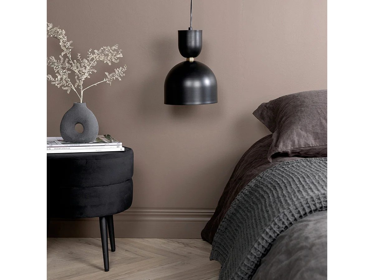Lampe Suspension en Métal "Tim" 20cm Noir