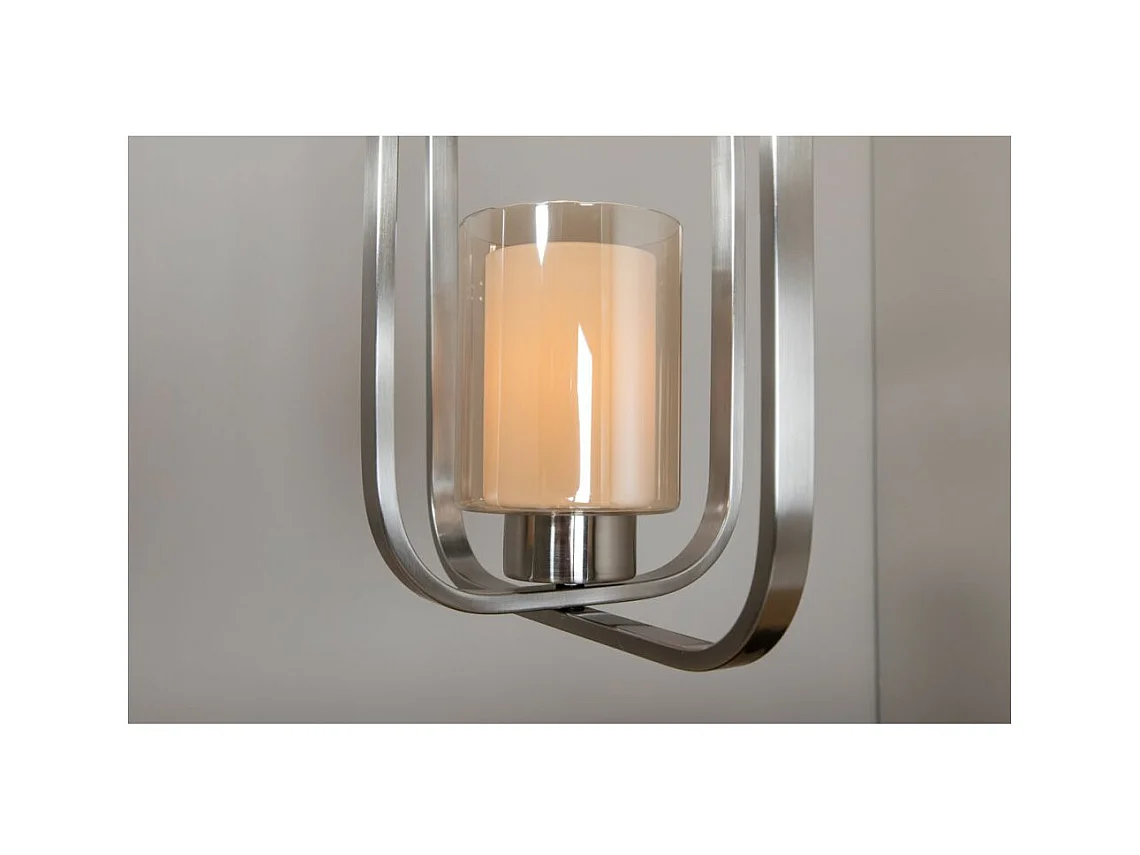 Lampe Suspension Design "Aludra" 46cm Argent