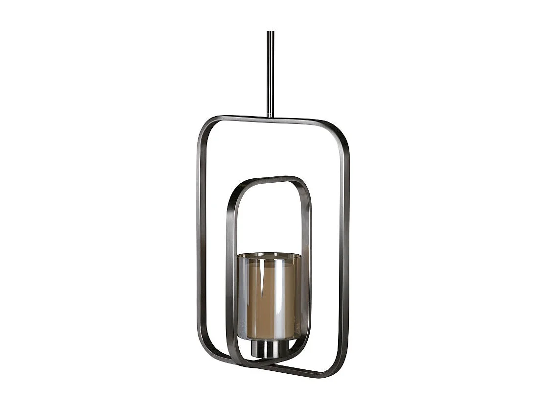 Aludra verlichting hanglamp 34x12x46cm glas, staal zilverkleur.