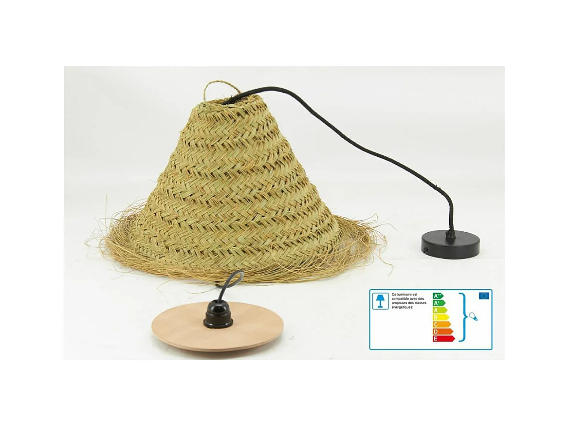 Abat-jour en jonc pour suspension Ø 45 - H 40 cm