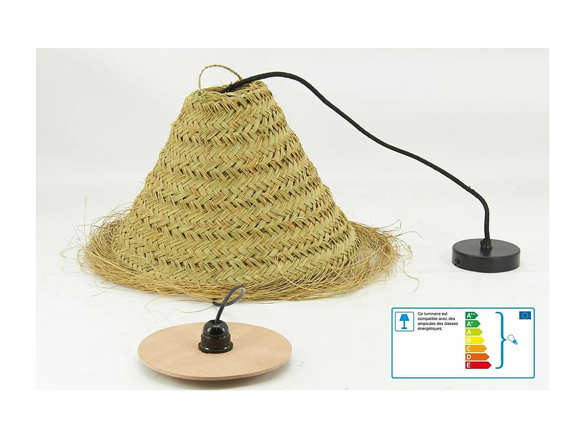 Abat-jour en jonc pour suspension Ø 45 - H 40 cm