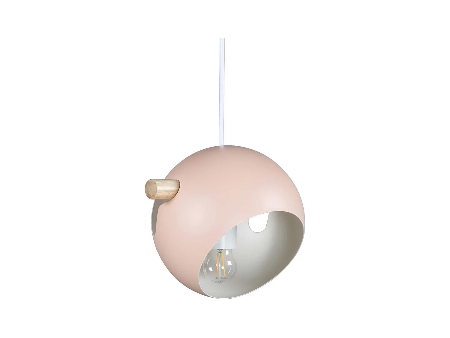 Hängeleuchte aus Stahl Tubbie altrosa 1 Schirm