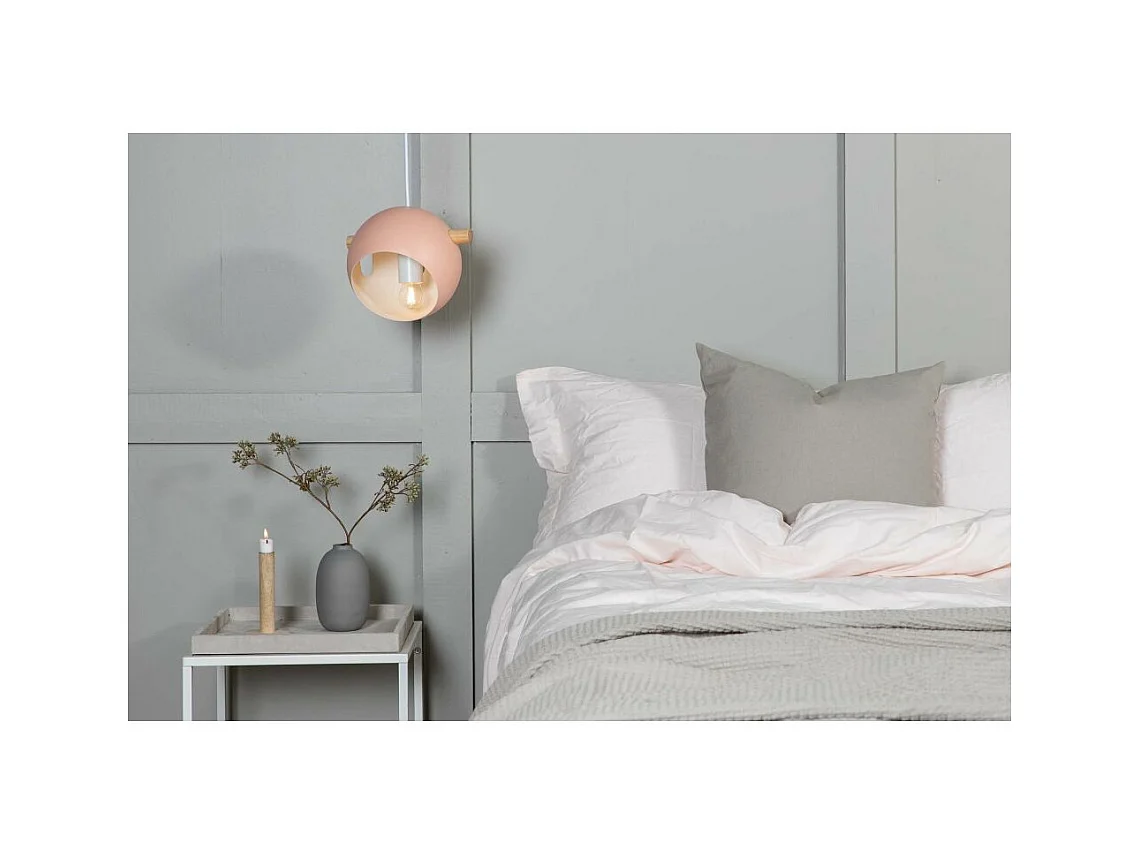 Hängeleuchte aus Stahl Tubbie altrosa 1 Schirm