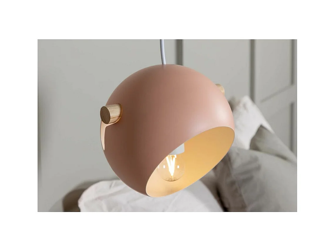 Hängeleuchte aus Stahl Tubbie altrosa 1 Schirm