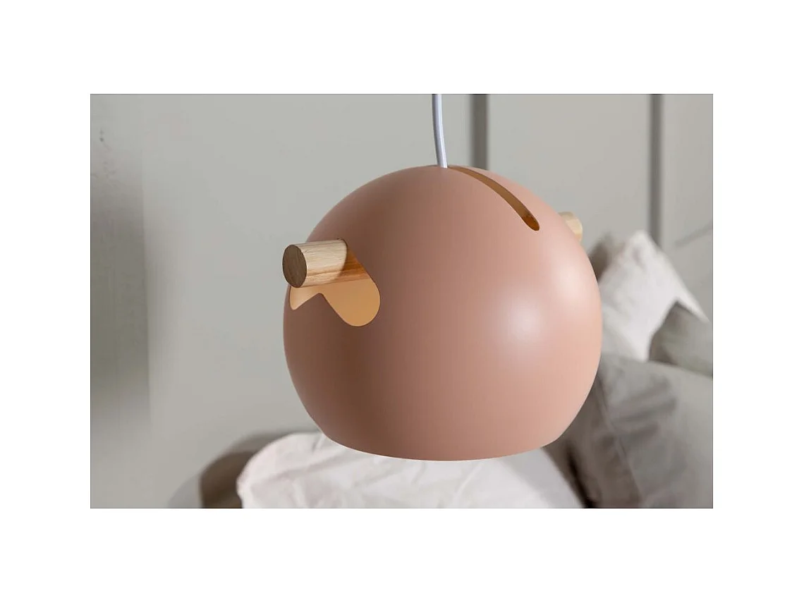 Hängeleuchte aus Stahl Tubbie altrosa 1 Schirm