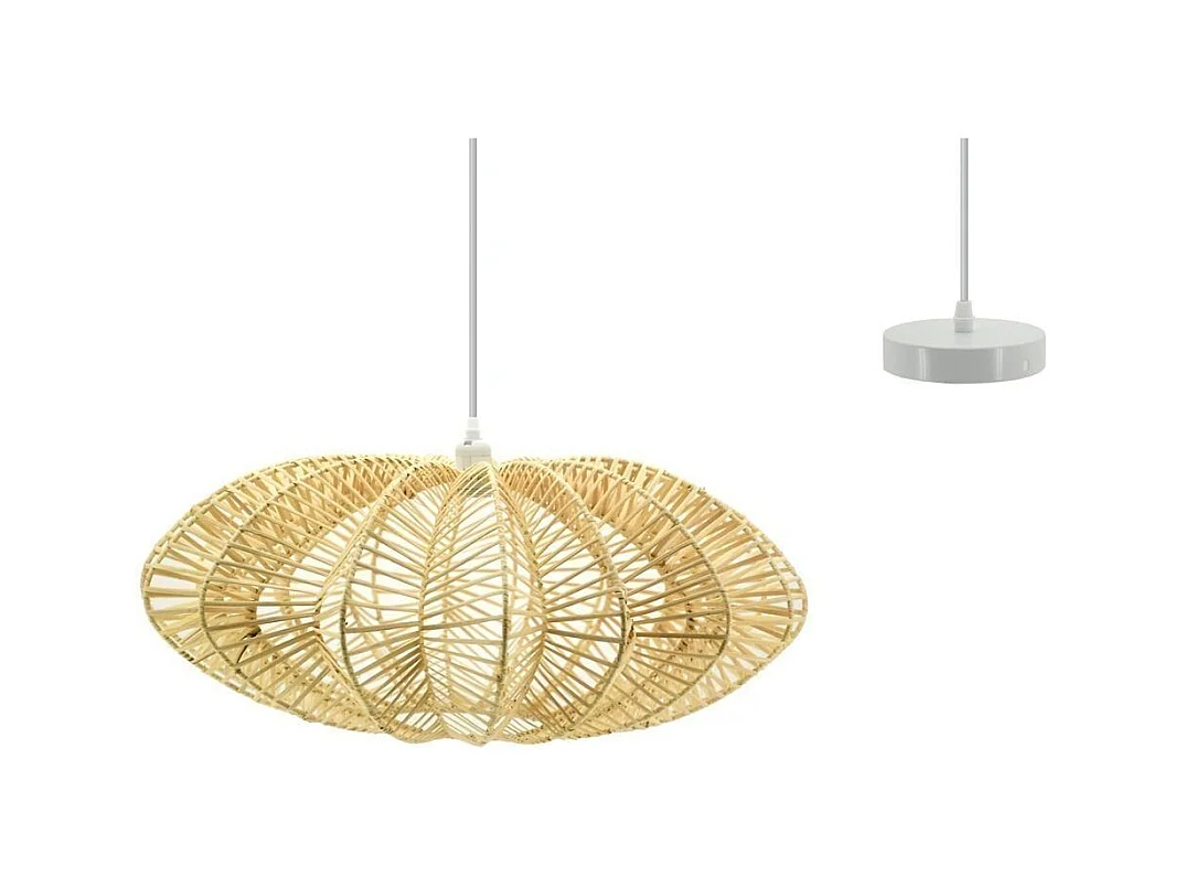 Suspension design en rotin naturel