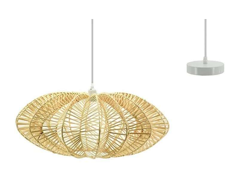 Suspension design en rotin naturel