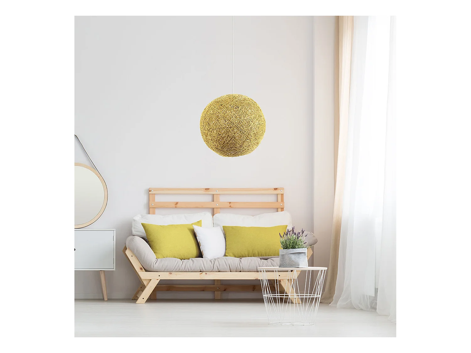 Suspension Interieur Moutarde 30cm